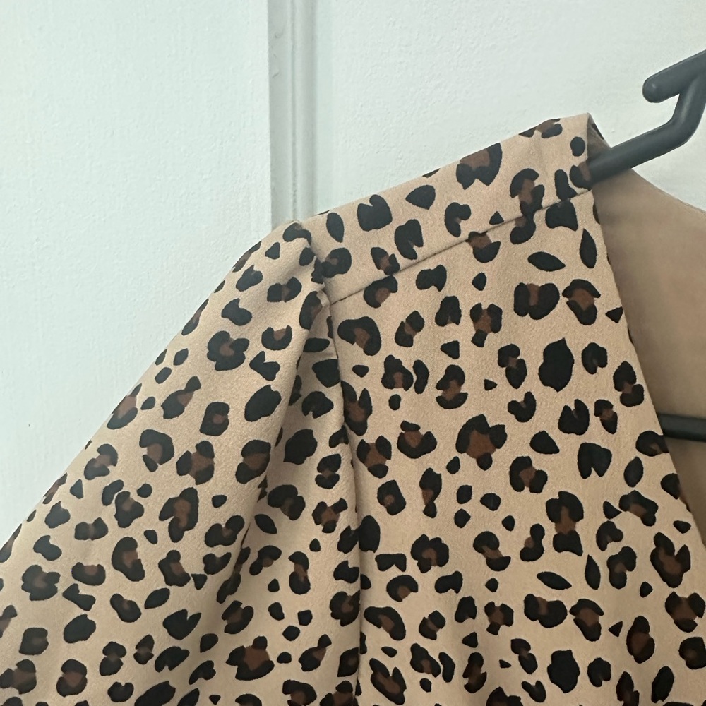J. Crew Button Front Leopard Print A-line Midi Dress - Picture 3 of 8